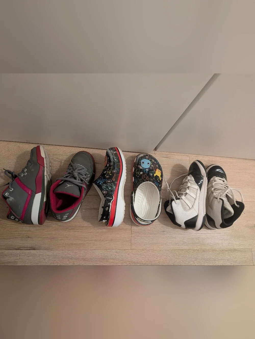Bundle Total 3: Jordan (13C) Boys Shoes And Pokemon Crocs (J1)
